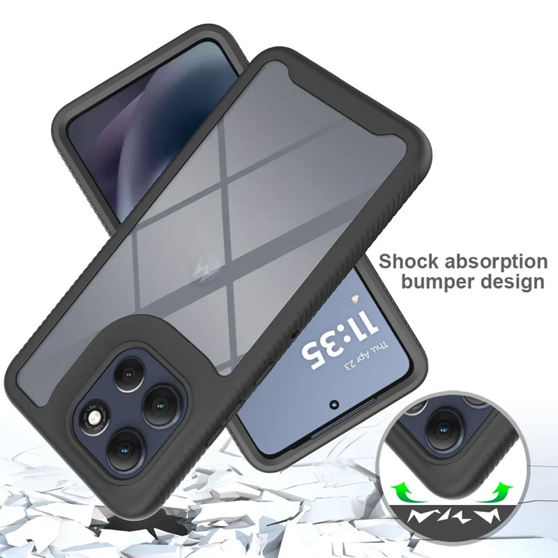 Shockproof Dual-Layer Transparent Back Cover Case