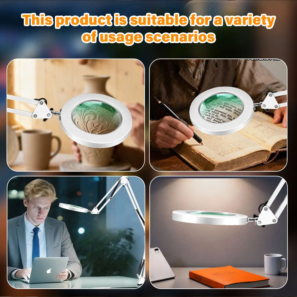 2026 신형 리모컨 스마트 확대경 USB 3색 LED 돋보기 납땜 인두 수리/테이블 램프/스킨케어 뷰티용