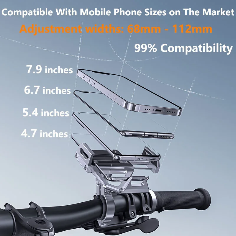 Bicycle Phone Holder Universal Bike Motorcycle Handlebar Clip Stand Mount Cell Phone Holder Bracket for iPhone 14 Xiaomi Samsung
