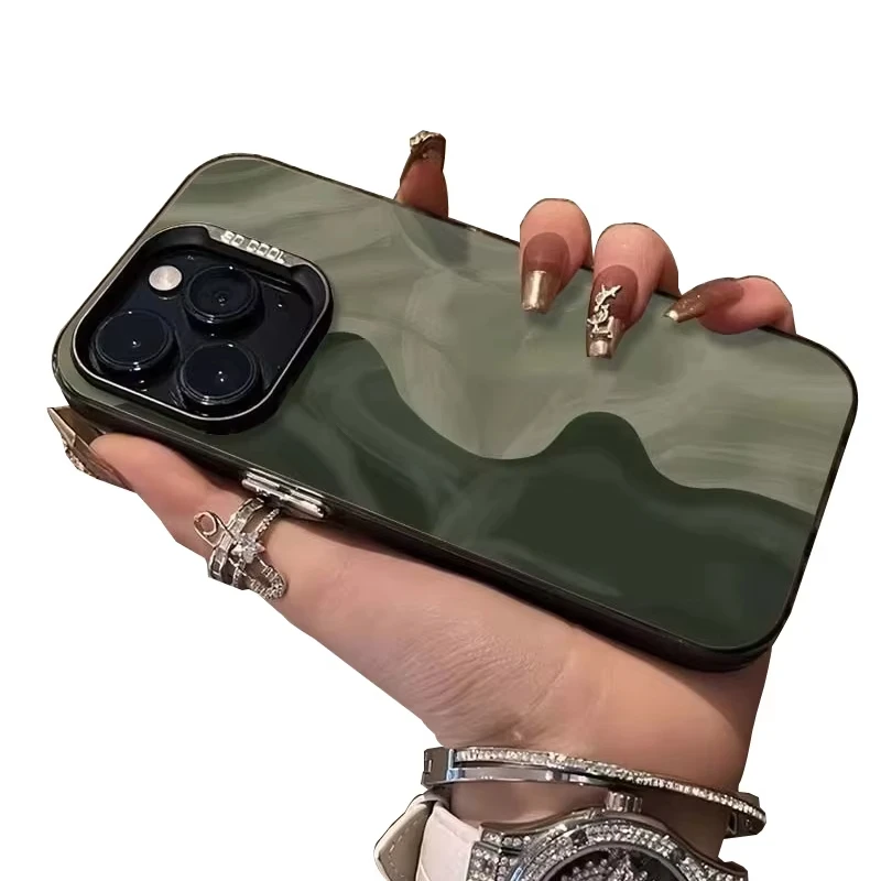 Elegant Frosted Green Shockproof Phone Case with Enhanced Protection