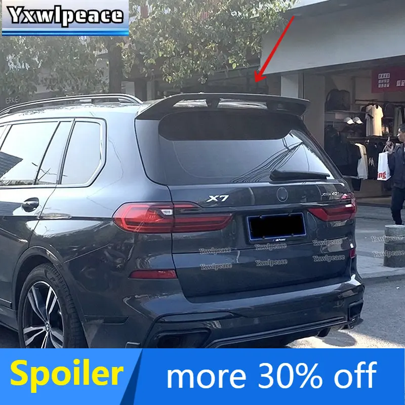 

For BMW X7 G07 Roof Spoiler 2019 2020 2021 ABS Gloss Black/Carbon Fiber Look Rear Trunk Wing Body Kit Accessories