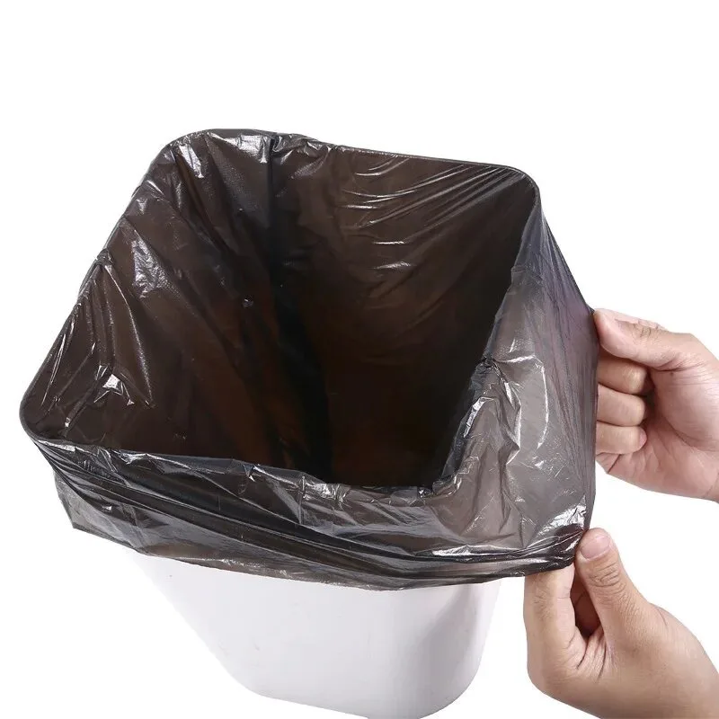 Black Household Disposable Garbage Bag Kitchen Bathroom Storage Garbage Bin Lining Flat Top Cleaning Bag 100PCS/Pack, trash bags,disposable trash bags,garbage bags