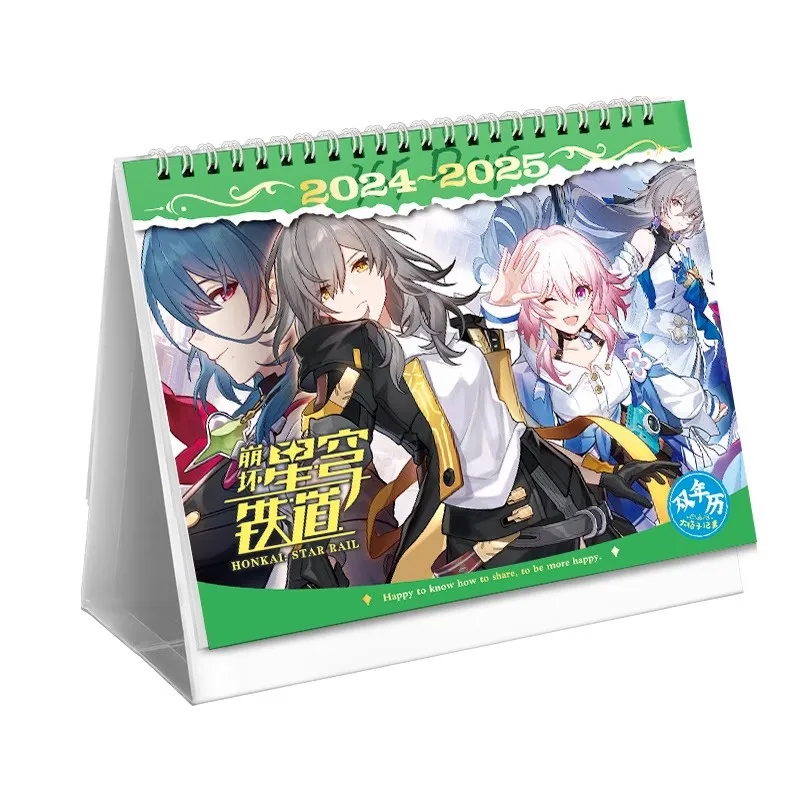 

2024 Game Honkai: Star Rail Desk Calendar Dan Heng, March 7th Cartoon Characters Dual Calendars Daily Schedule Planner