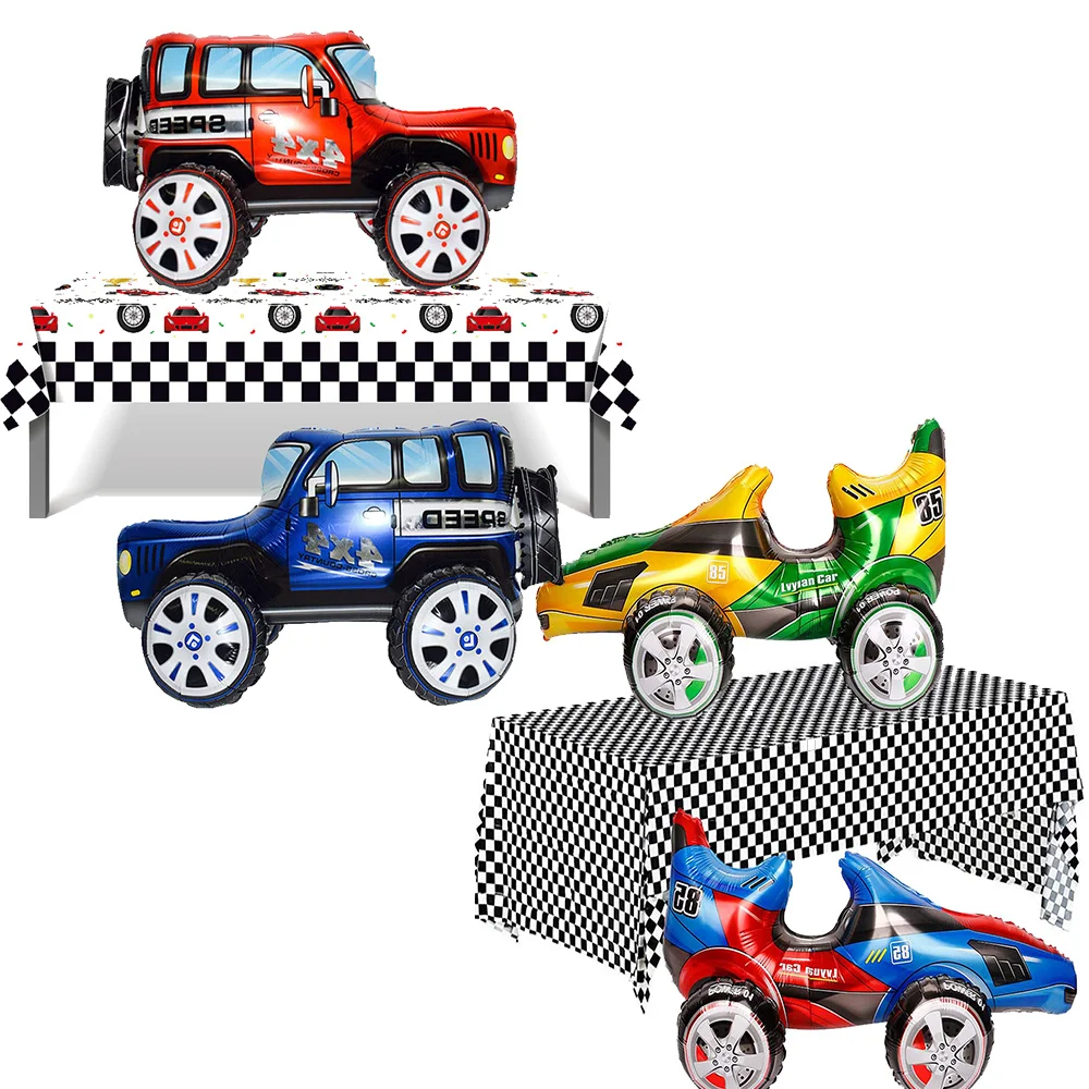 

Race Car Birthday Decorations Large 4D Car Foil Balloon Off Road Racing Car Theme Party Balloon Children Gifts Decorations