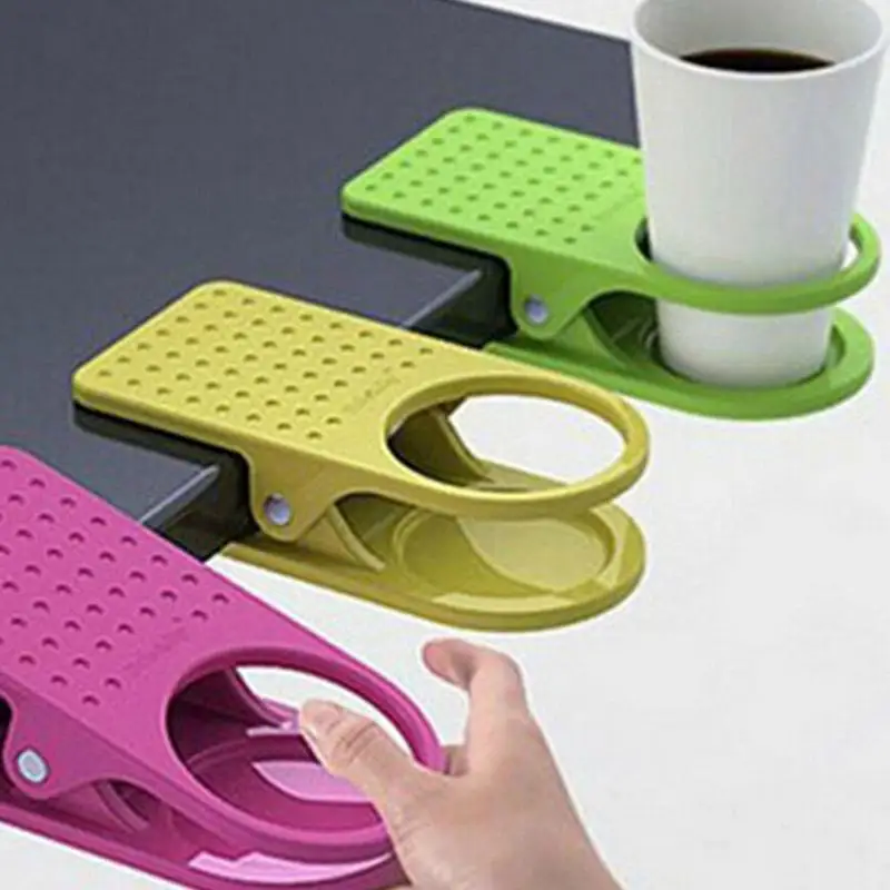 Drinking Cup Holder Cup Storage Holder Creative Portable Drinking Cup Holder Clip Clamp For Desk Table Offices Coffee Drink