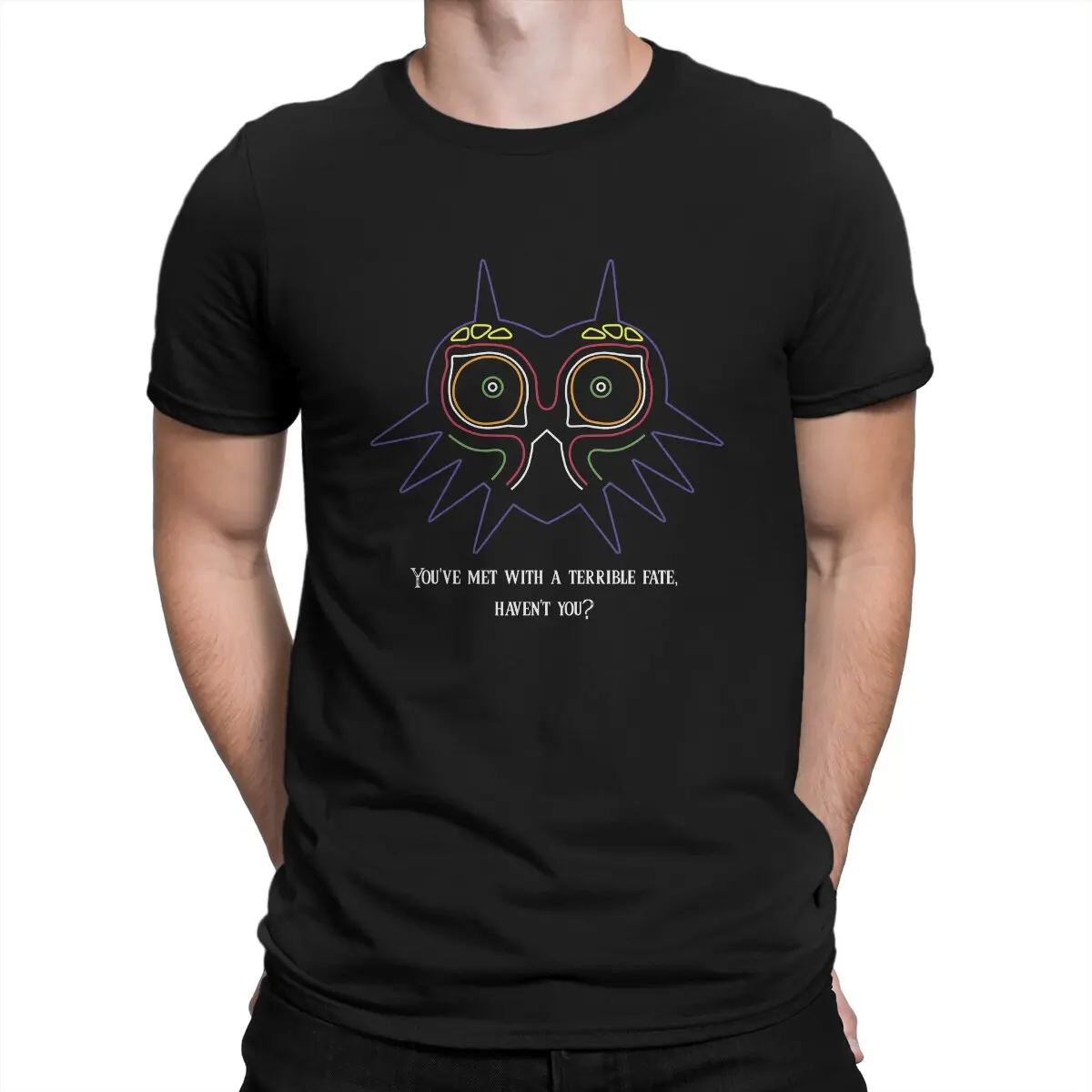 thumbnail image 1 of Camiseta Z-Zelda para hombre, nueva, Majora's Mask: Un destino terrible, cuello redondo, personalizable, regalo, ropa, tops, 1 of 6