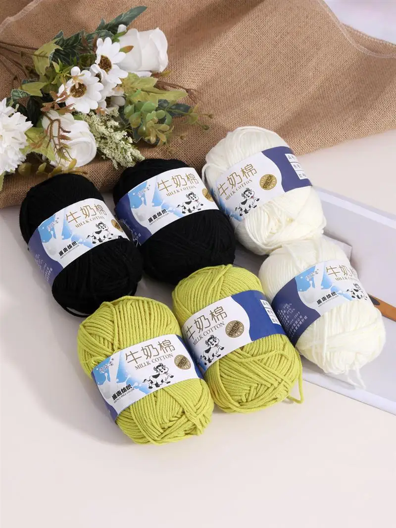 Description Picture 2 of itemMilk Sweet Soft Cotton Baby Knitting Wool Yarn Thick Yarn Fiber Velvet Yarn Hand Knitting Wool Crochet Yarn For DIY Sweater