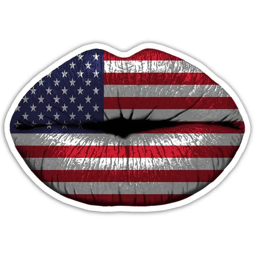 Personalized Customization Lips American Flag Waterproof Reflective Sunscreen United States Car Accessories Decoration