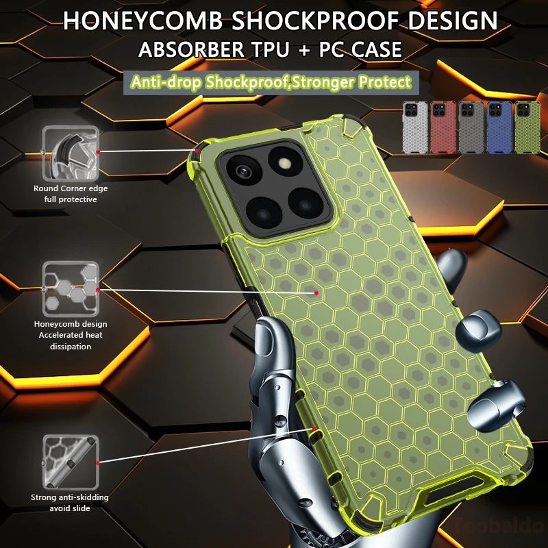 Per Honor X6A Custodia Di Lusso Antiurto Trasparente Custodia Per Telefono Armatura Per Honor X6A X6B Custodia Honor X6B Silicone + Pc Tpu Cover Poste