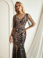 Elegant Sequin V-Neck Evening Dress 2