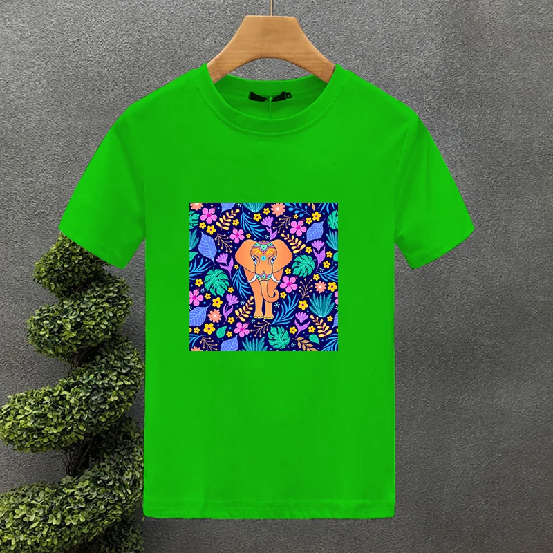 Herr t-shirt med elefant och blommönster streetwear_voghion.com