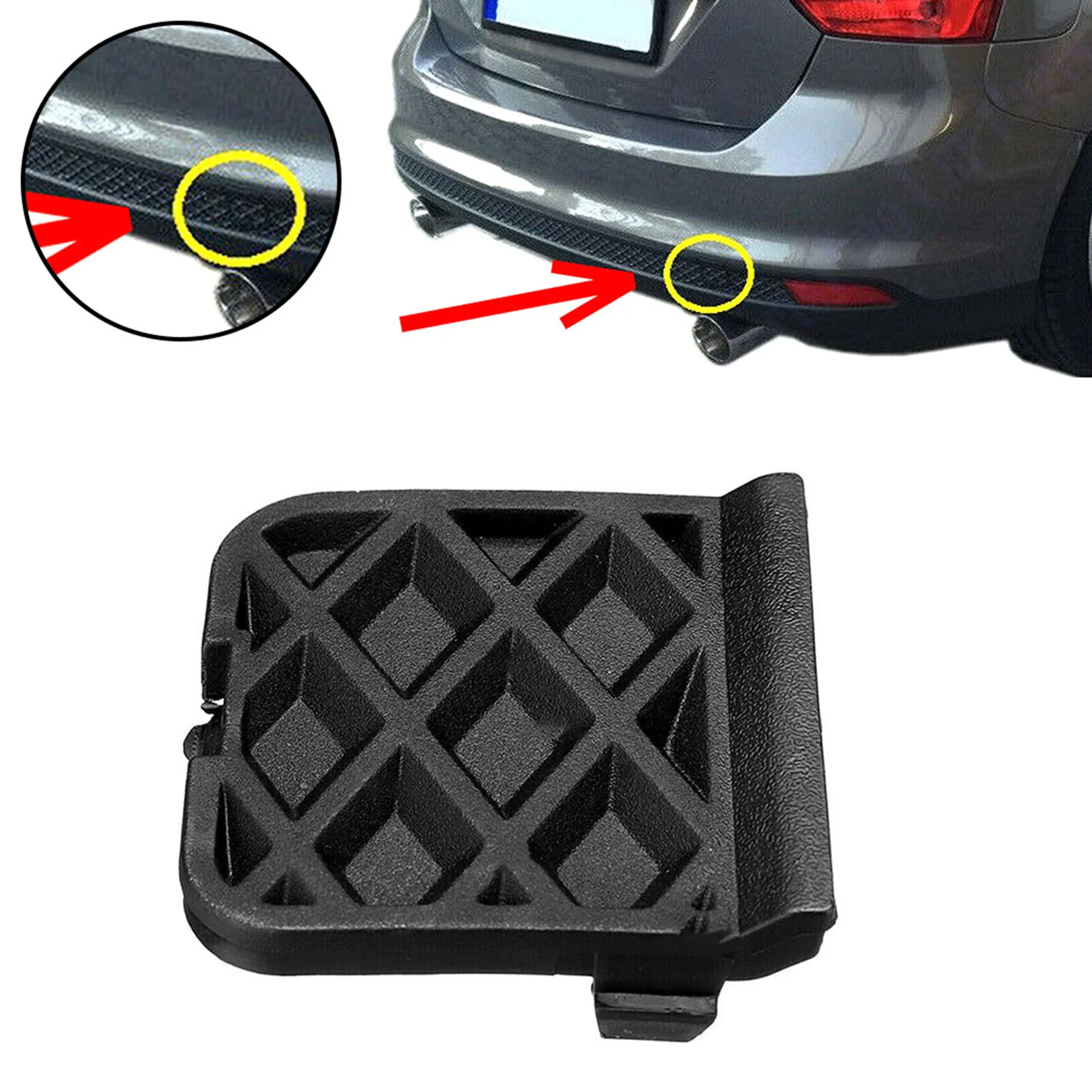 Black Replacement Durable Premium Rear Bumper Tow Hook Eye Cover Cap 1705332 for Ford Focus Fwd III 2011-MK3 MK4 car tow hook cover