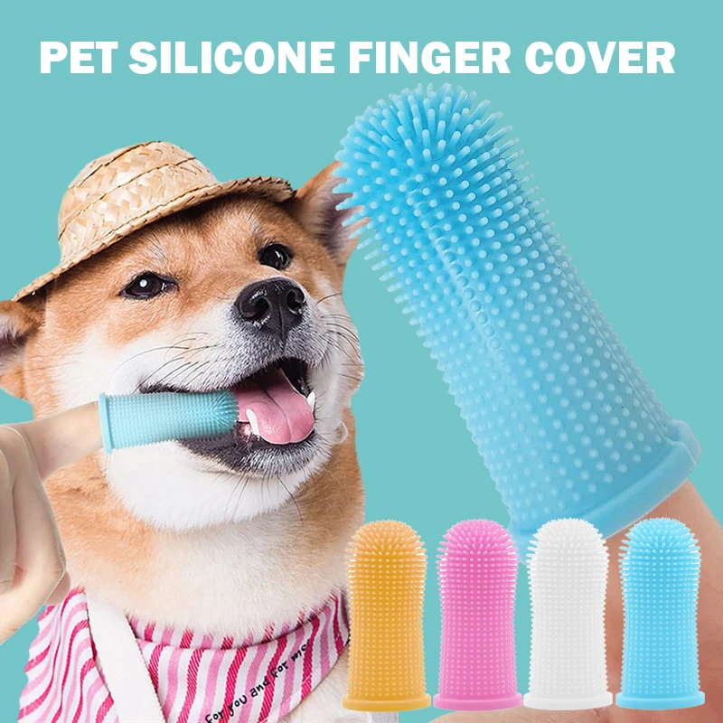 

Dog Super Soft Pet Finger Toothbrush Teeth Cleaning Bad Breath Care Nontoxic Silicone Tooth Brush Tool Dog Cat Cleaning Supplies