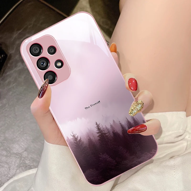 Misty Forest Black Tempered Glass Phone Case