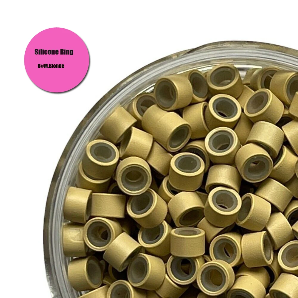 실리콘 마이크로 비즈 1000개 실리콘 마이크로 링 5.0mm*3.0mm*3.0mm 금발 헤어 익스텐션 링 링크 비즈 9가지 색상 선택 가능