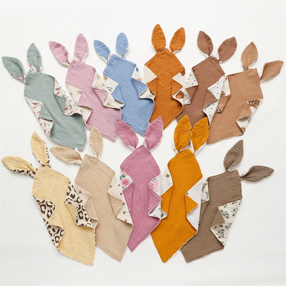 Baby Cotton Muslin Comforter Blanket Soft Newborn Sleeping Toy Cute Rabbit Ears Kid Sleep Soothe Appease Towel Bibs Saliva Towel Baby Cotton Muslin Comforter Blanket Soft Newborn Sleeping Toy Cute Rabbit Ears Kid Sleep Soothe Appease Towel Bibs Saliva Towel