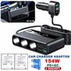 154W Car Charger Adapter Cigar Jack Multi Socket 9 in 1 PD 3 Cigarette Lighter Splitter High Speed Charge S DC Outlet Switches 1