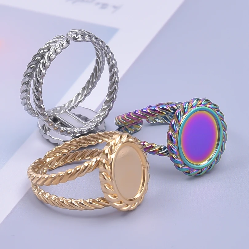 

Fashion Stainless Steel Charm Round Punk Men Rings Anti-oxidation,Anti-stress Adjustable Rings for Women Finger Kunckle Jewelry