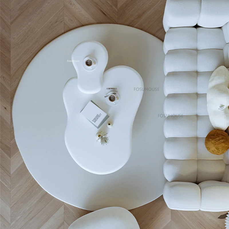 Modern Living Room Coffee Tables for Caf&eacute; Furniture Irregular White Coffee Table Creative Cream Series Upscale Large Caf&eacute; Tables