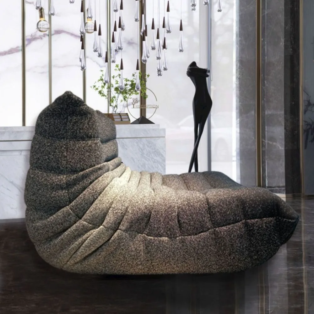 Togo caterpillar sofa internet famous Nordic modern leisure tatami, lazy person knitted gradient fabric, landing single person