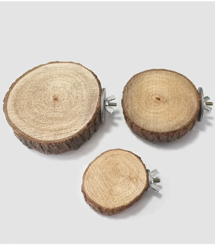 Papagei Hamster Runde Stand Bord Haustier Vogel Papagei Holz Plattform Halterung Spielzeug Hamster Zweig Barsch Vogel Käfig Spielzeug Pet Stand Bord – Detail 8