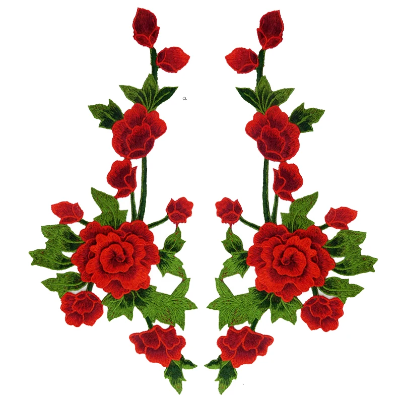 Patch brodé Rose rouge, 1 pièce, pour couture sur ... – Grandado