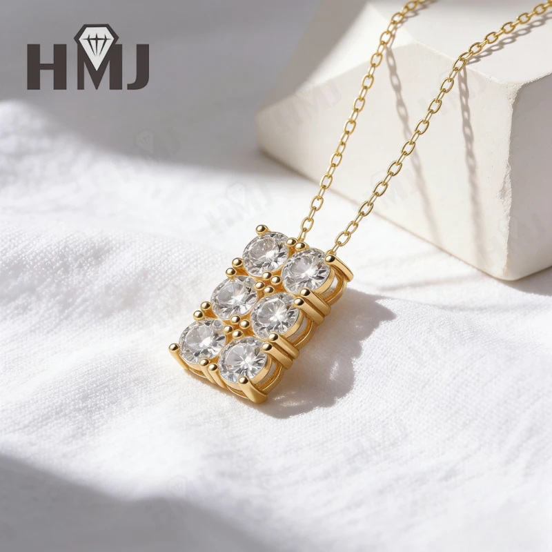 D-Farbe, 1,8 Karat Mossanit-Halskette, 925er Sterlingsilber, Anhänger mit rundem Schliff, VVS1-Reinheit, edler Schmuck, Geschenk für Frauen, Jahrestag – Detail 5