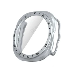 Enhanced Protective Case with Tempered Glass Screen and Hard PC Bumper for Watch Ultra 2 (Silver)