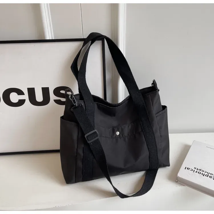 Casual Canvas Shoulder Bag for Women Spring Summer New Style Large Capacity Versatile Commuter Bag Simple Korean Version