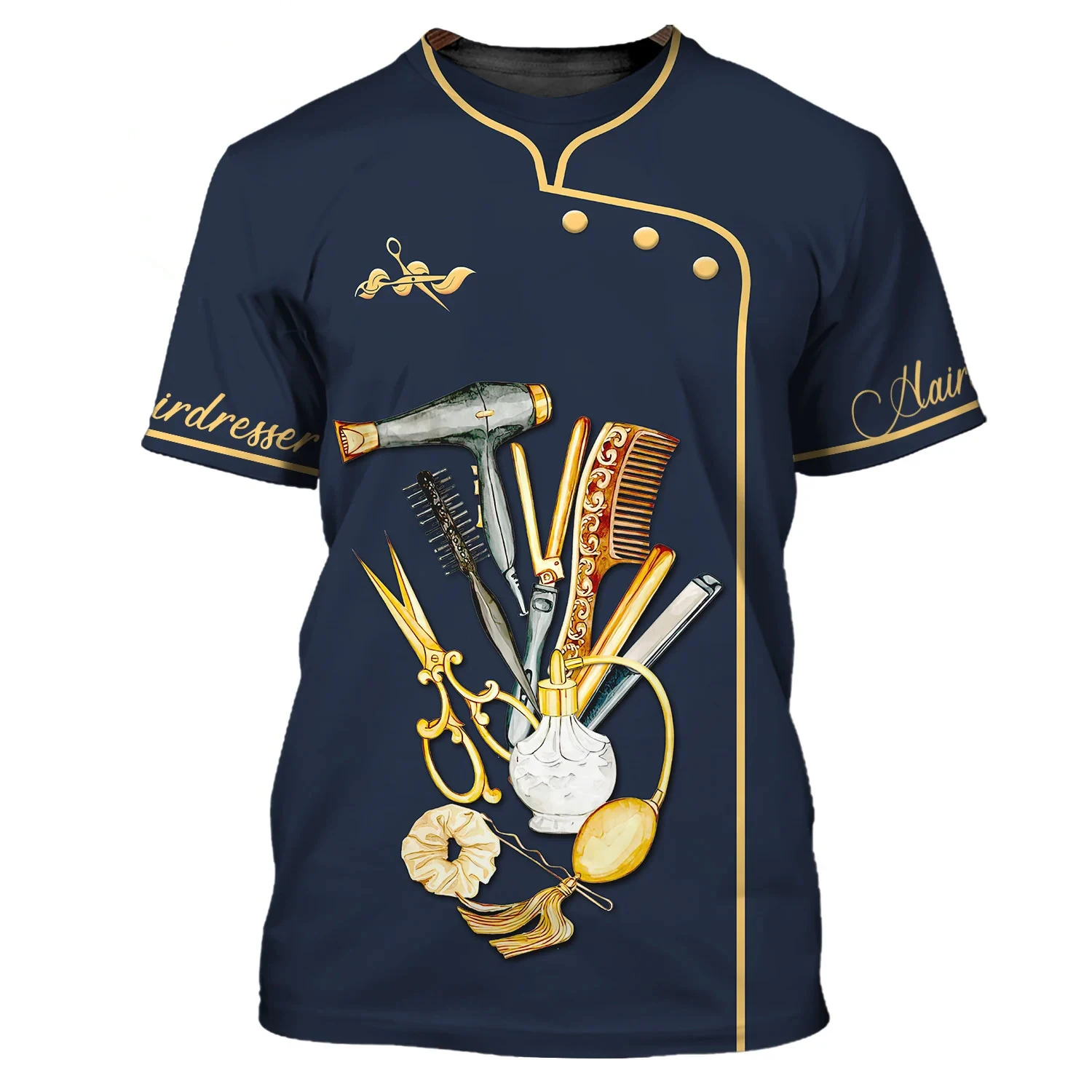 

2023 New Summer Men's T-shirt Funny Clothes Barber Graphic 3d Pullover Short Sleeve 2023 Hair Salon Cool Work Clothes Top 6xl