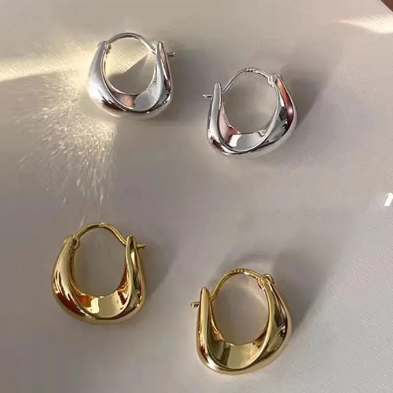Vintage 925 Sterling Silver Earrings for Women Girls Ear Hoop Versatile Round Circle Drop Earrings Fashion Party Jewery Gifts