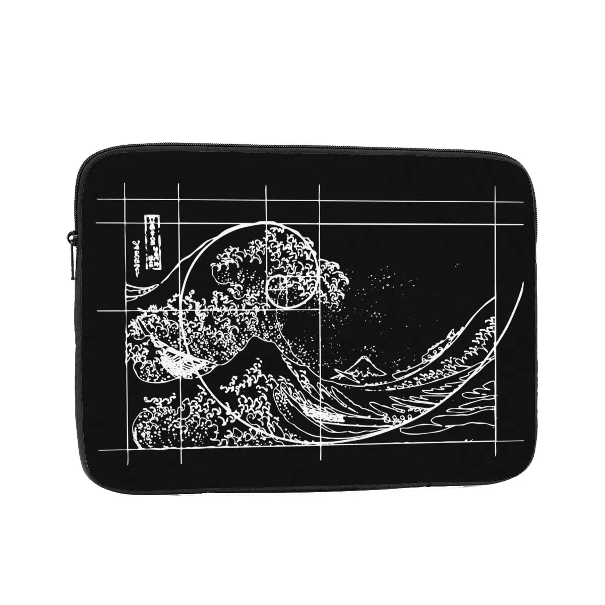

Laptop Notebook Bag Case Hokusai Meets Fibonacci Sequence Golden Ratio Computer Sleeve Math Shockproof Case Bag for Macbook