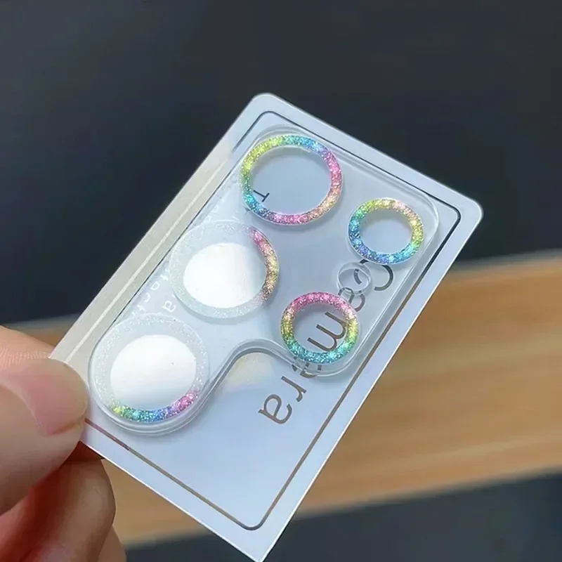 Caméra de Protection à paillettes entièrement en verre, pour Samsung Galaxy S26 S25 S24 S23 Ultra Plus, couvercle d'objectif résistant aux rayures