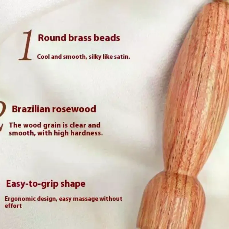 Lotus Seedpod Beauty Professional Brass & Rosewood Facial Gua Sha Tool Eye Relaxation Spot Meridians Acupoint Massage Handheld