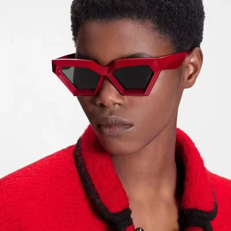 

New Jelly Color Polygon Sunglasses Three-dimensional Technology Sense of European and American Sunshade Mirror Fashion