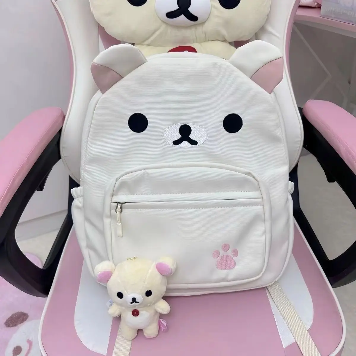 Kawaii cartoon Bear backpacks woman girls schoolbag brown mochilas escolares rucksack schule 1