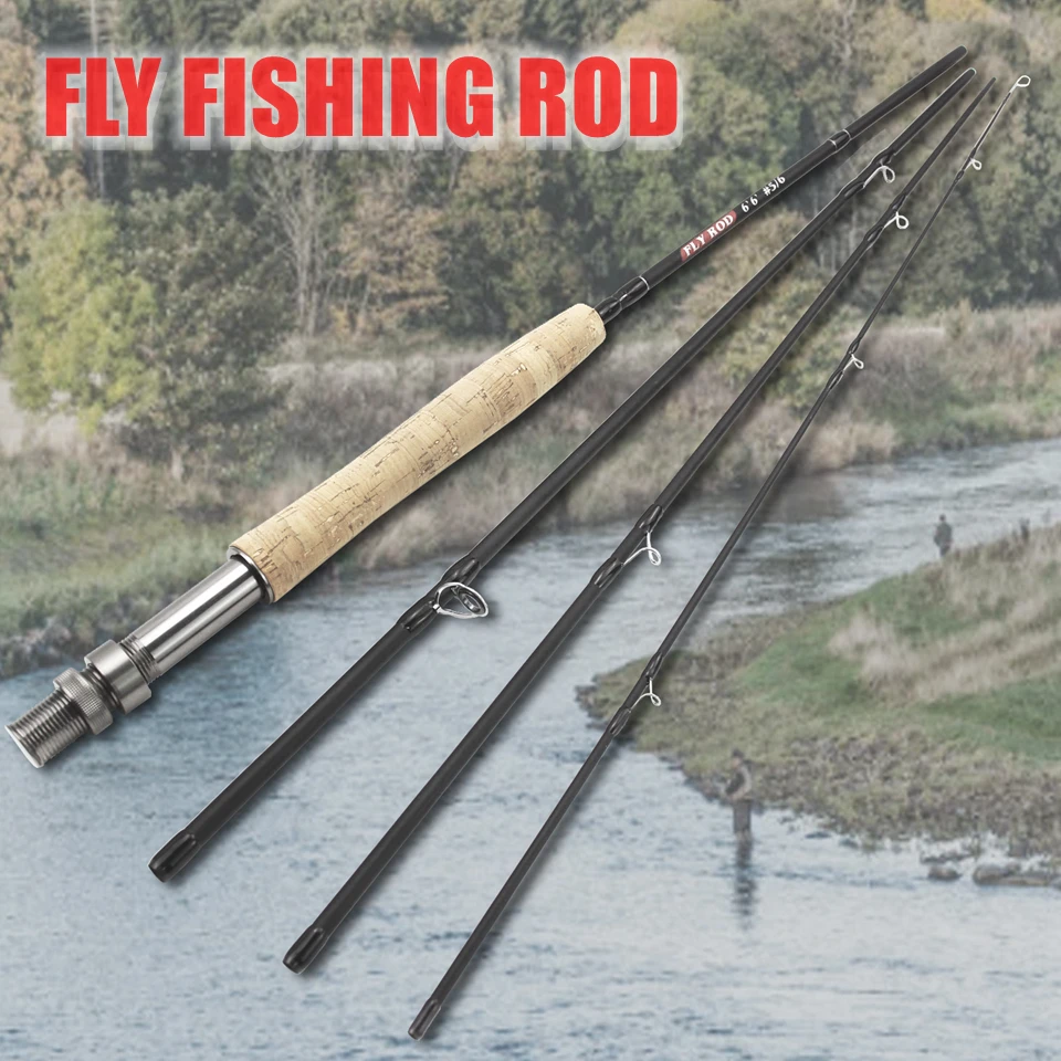 1.98m 2.1m Fly Fishing Rod Portable Carbon Ultralight Slow Action Fly