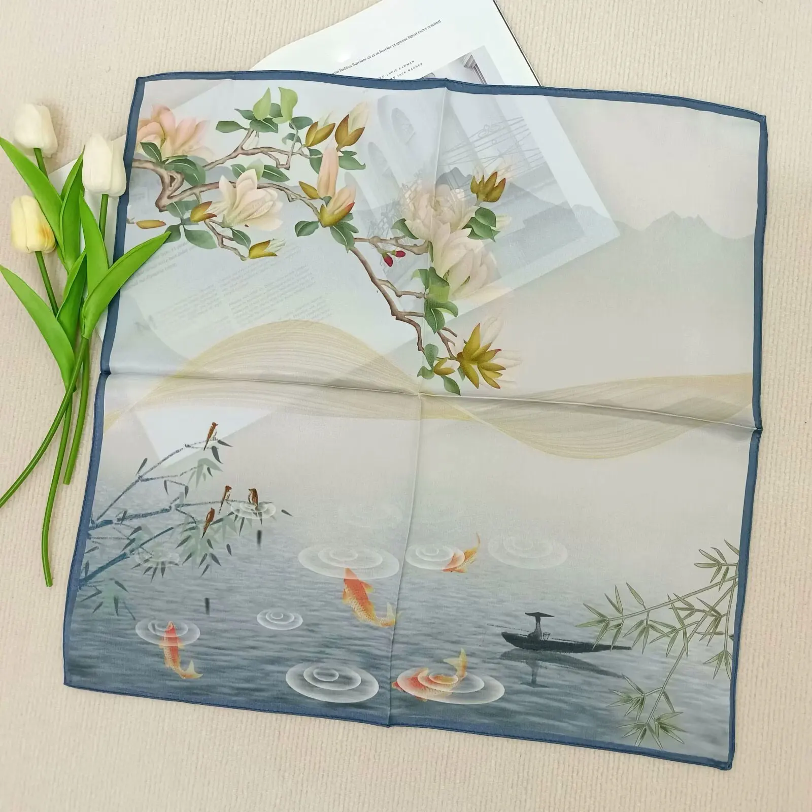 100% Silk Bandana Scarf – Luxury Square Neckerchief