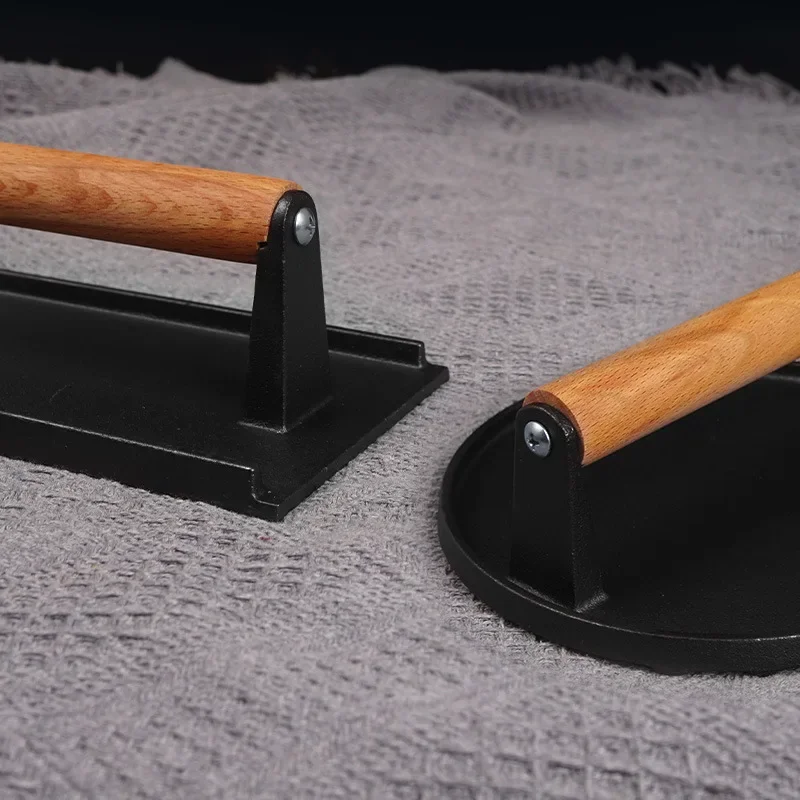 Outdoor Barbecue Accessories Cast Iron Steak Press Plate Barbecue Fried Squid Picnic Teppanyaki Cast Iron Press Meat Cake Tool