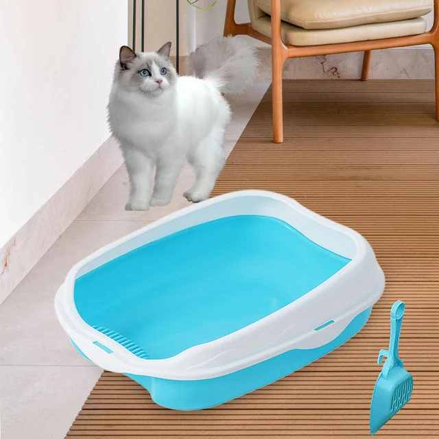Cat Litter Box Semi Enclosed Litter Box With High Sides Detachable Shallow  Cat Toilet Litter Tray For Kitten Cat Pet Accessories - AliExpress