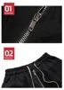 MIJKO Side Split Boxing Shorts Mens Elastic Waist Black Drawstring Five Quarter Pants 4