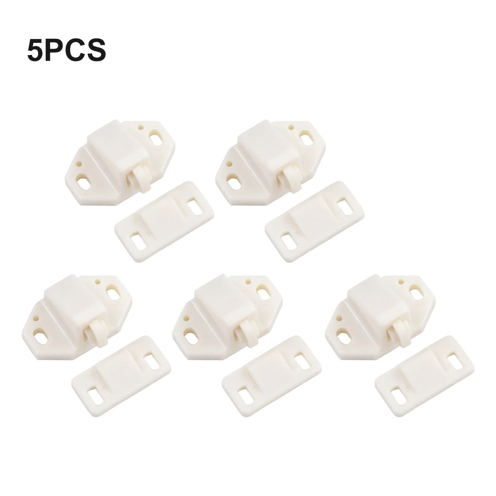 Door Catch Door Roller Catch With ABS Roller Latch Lock Furniture Latch White 5pc Cabinet New