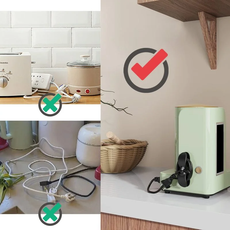 Wire Cable Organizer Tidy Management Clips Holder Adhesive Cord Storage Wrapper Winder For Kitchen Appliances Computer