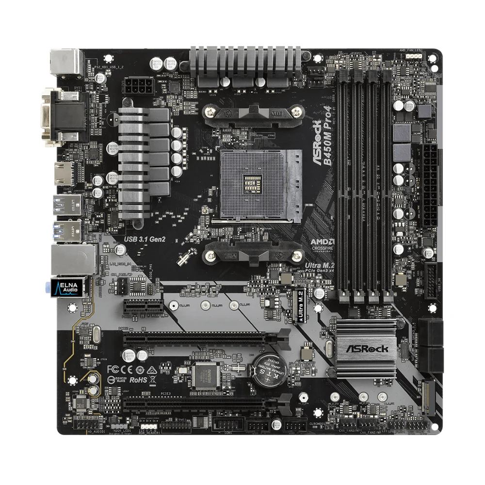 ASRock B450M PRO4 Motherboard Support Ryzen 5 5600 5600G R7