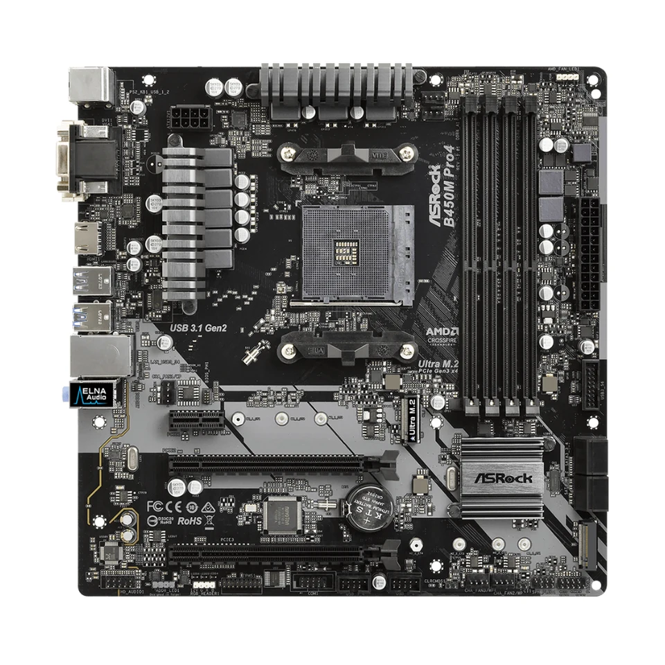 ASRock B450M PRO4 Motherboard Support Ryzen 5 5600 5600G R7