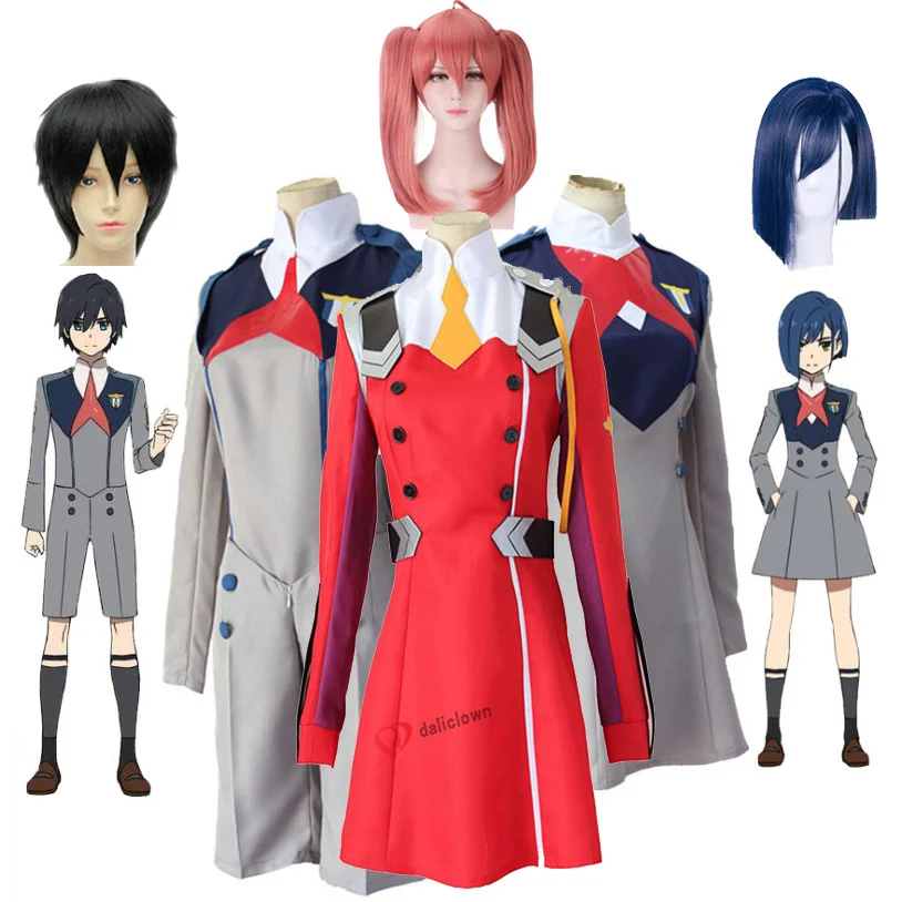 DARLING in the FRANXX Cosplay HIRO ICHIGO MIKU KOKORO Zero Two Cosplay uniforme scolastica Costume parrucca Anime Halloween Outfit Suit