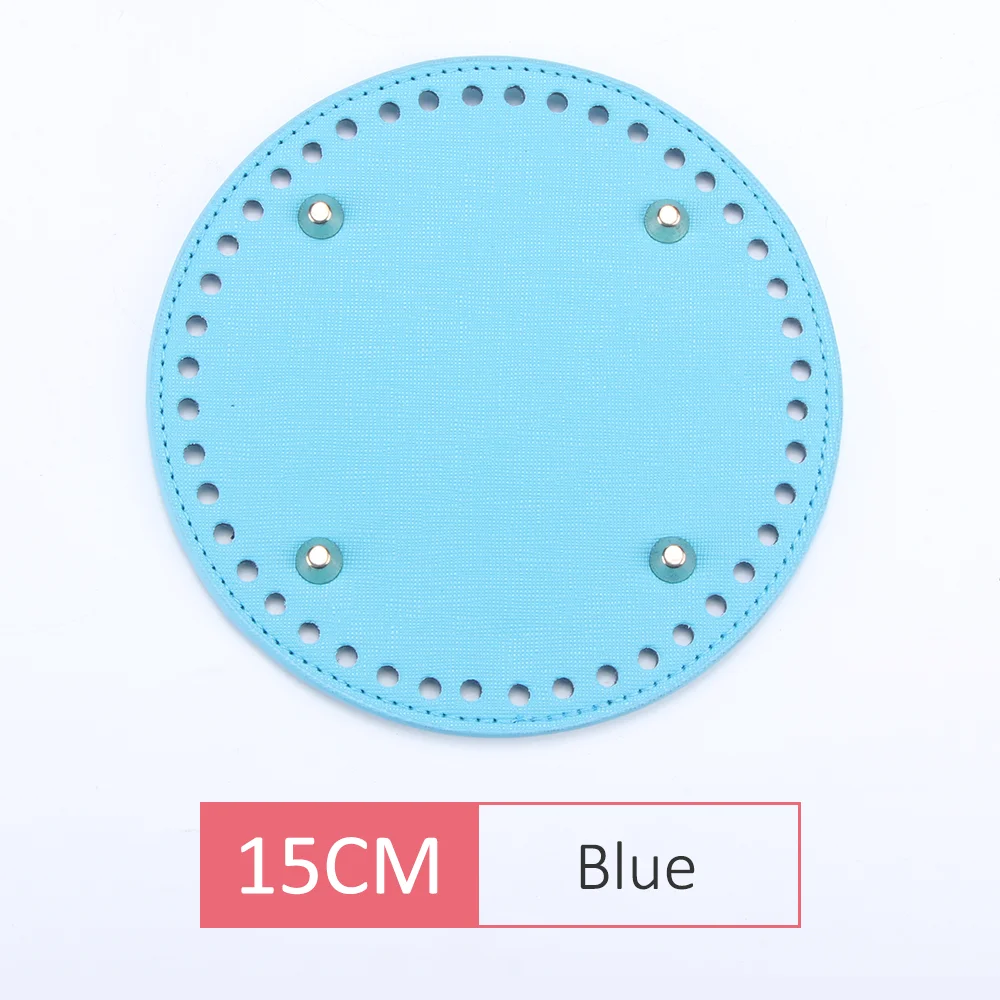 Elegant PU Leather Oval/Round Crochet Bag Base for DIY Weaving and Home Decor