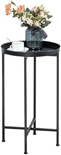 

Круглый металлический водонепроницаемый журнальный столик, домашний и уличный журнальный столик для закусок, Диванный столик для гостиной, антикоррозийный Декор Sma