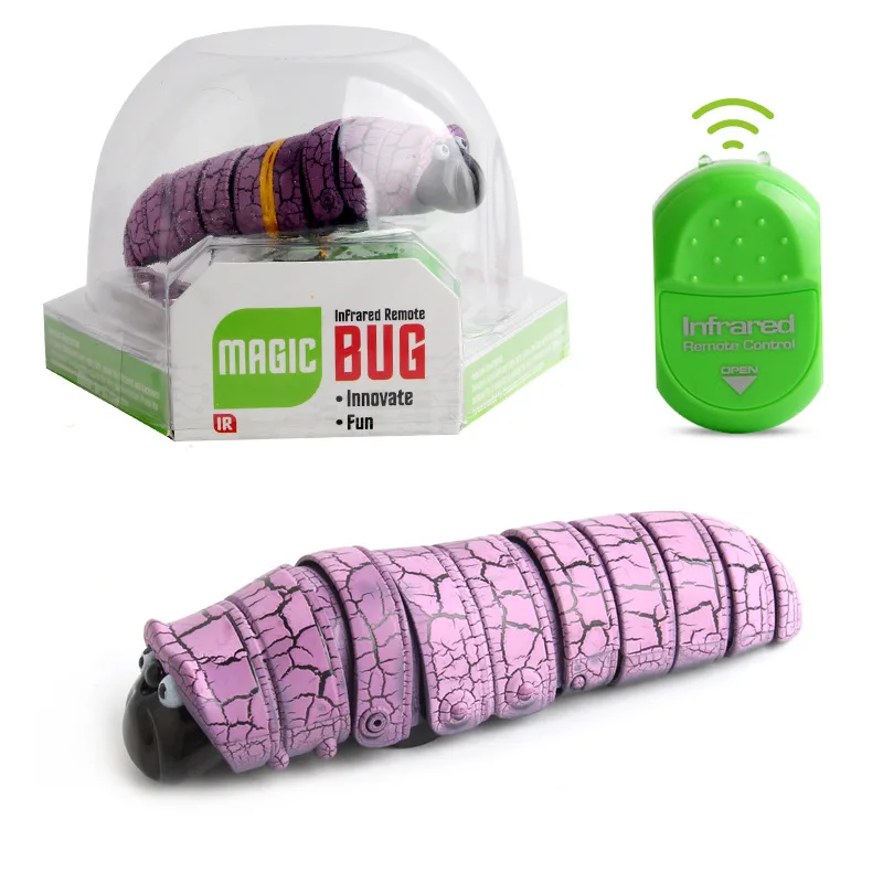 Novelty Funny Remote Control Colorful Bugs Toy Creative Halloween Prank Scare Infrared Sensor Insect Caterpillar Electric Toys