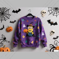 2025 Autumn Minions Print Women's Sweatshirt  Sporty Casual Style With Plus Size Streetwear Trendy Hip-Hop Style